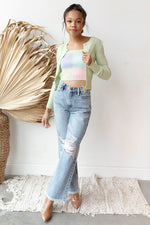 color block cardigan and tank set