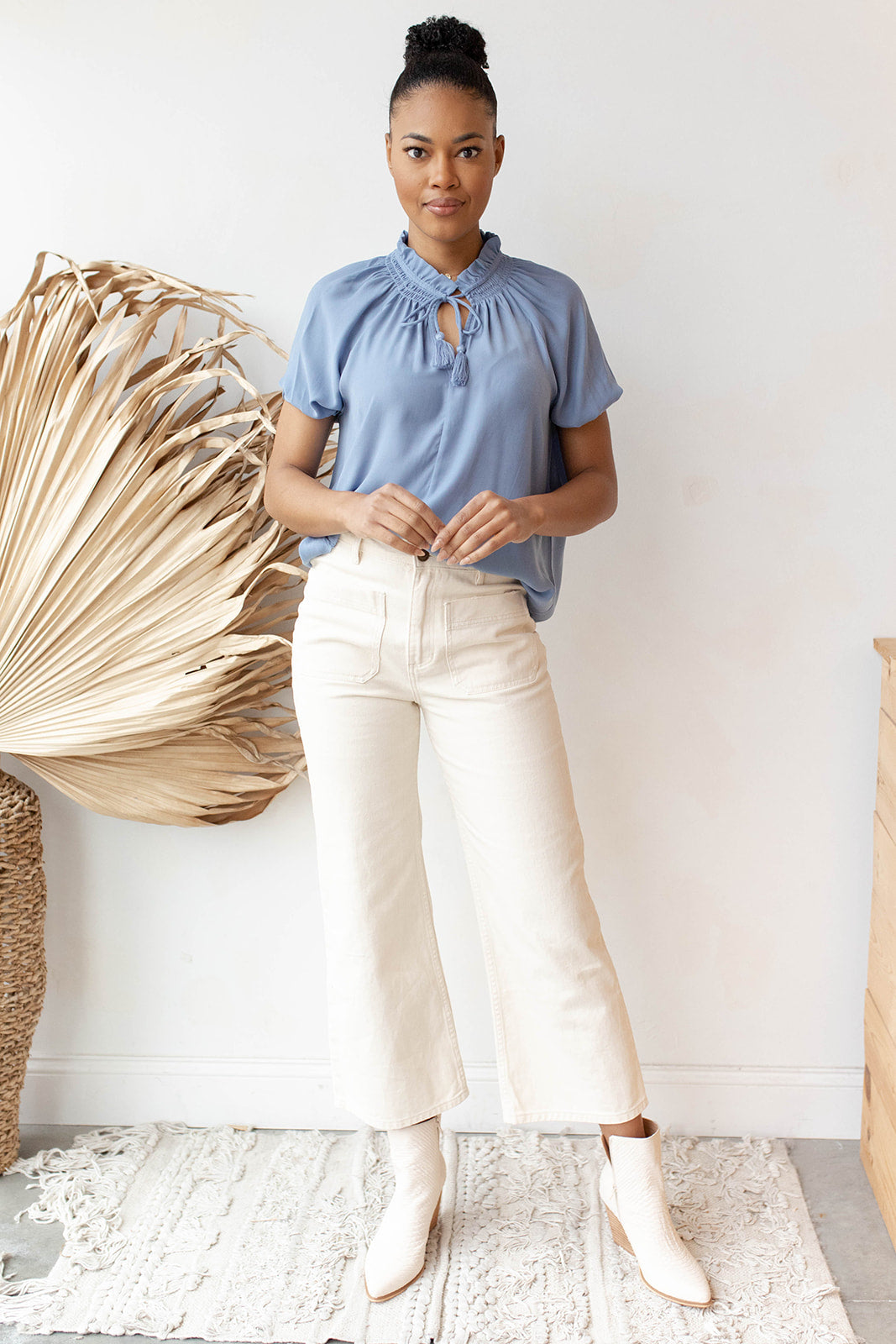 mode, ponza woven top