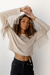 mode, french fringe long sleeve