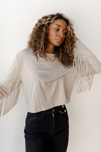 mode, french fringe long sleeve