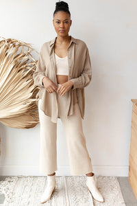 mode, see through button down shirt