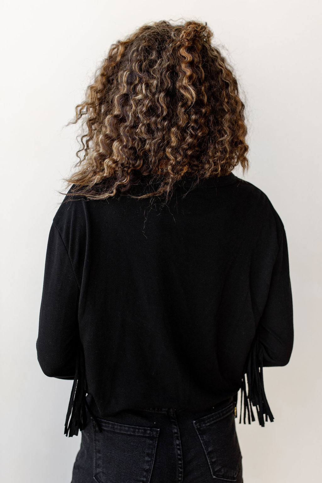 mode, french fringe long sleeve