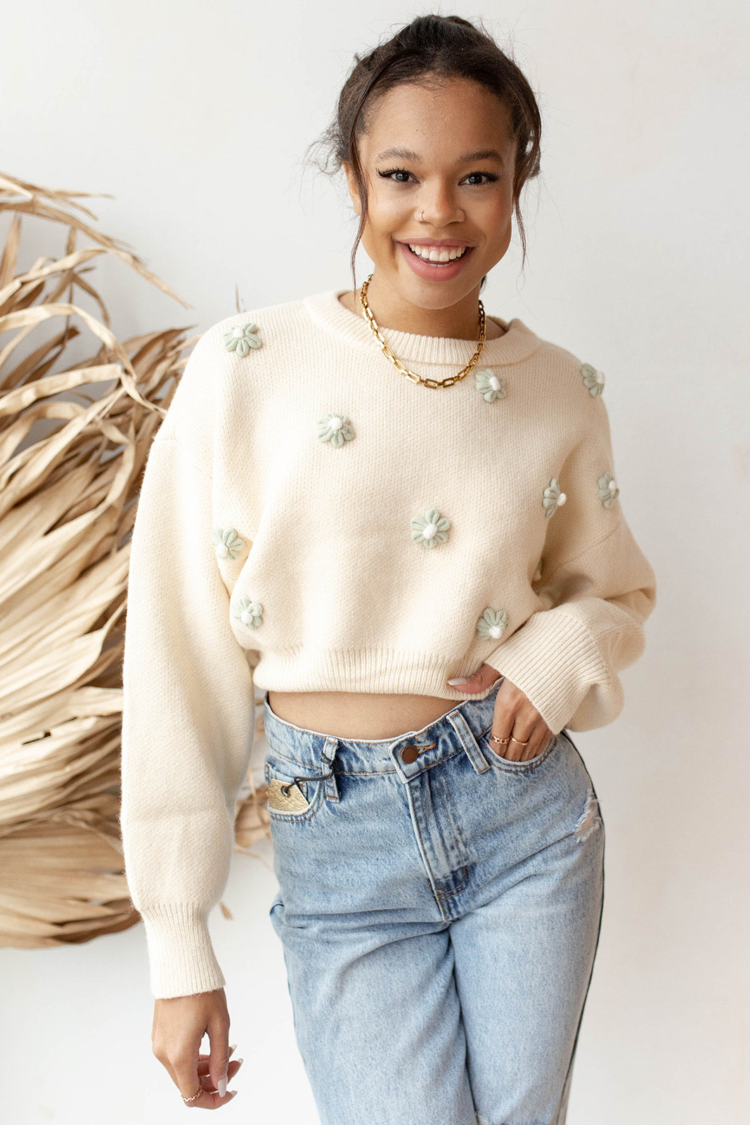 mode, lazy daisy sweater