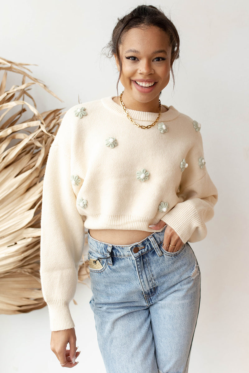 mode, lazy daisy sweater