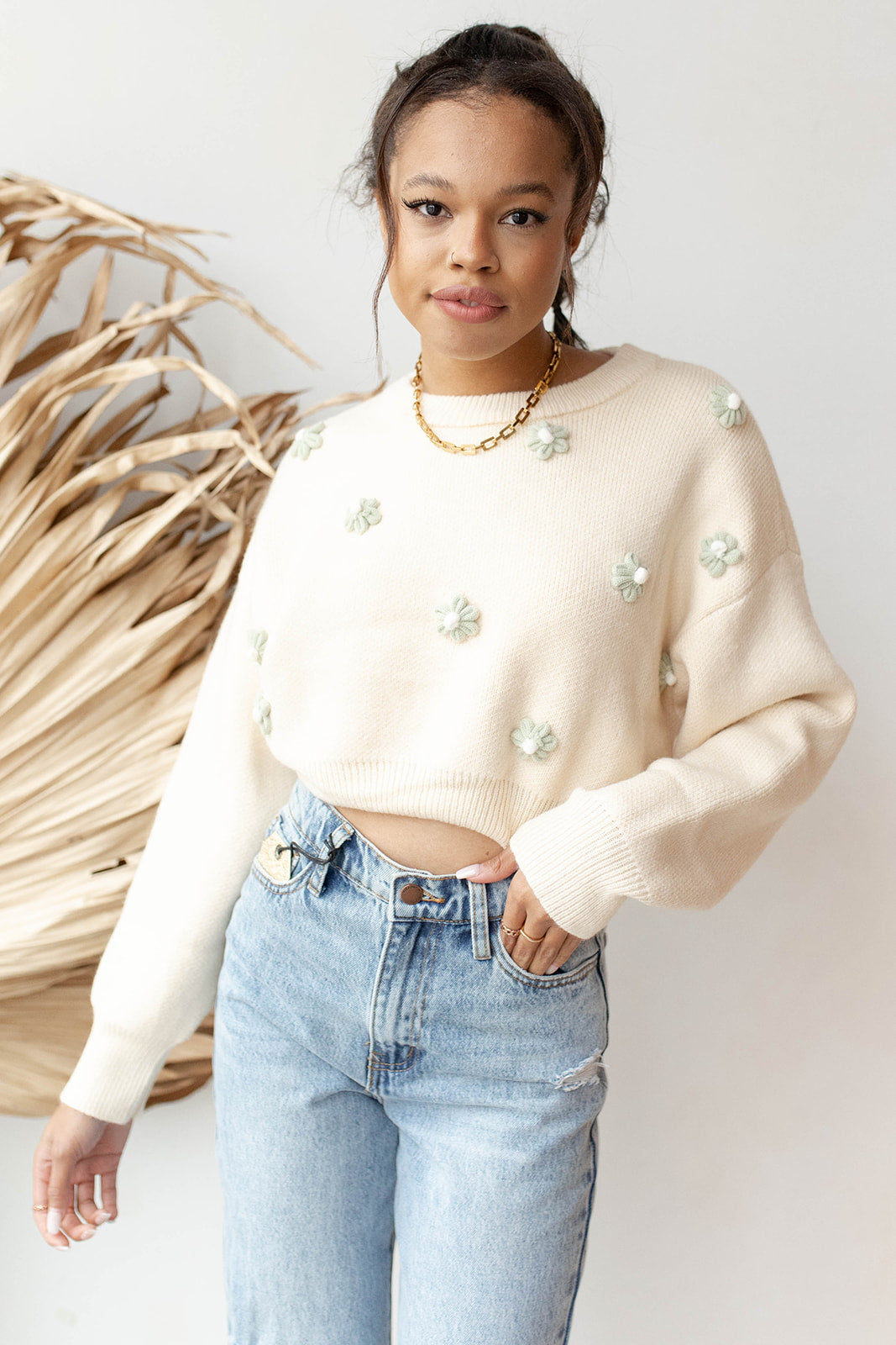 mode, lazy daisy sweater