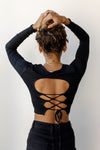 mode, lace up long sleeve