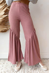 mode, solid shirring pants