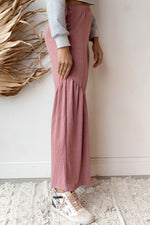 mode, solid shirring pants