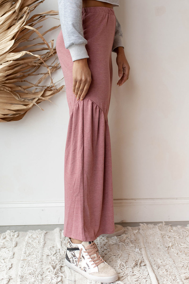 mode, solid shirring pants