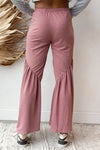 mode, solid shirring pants