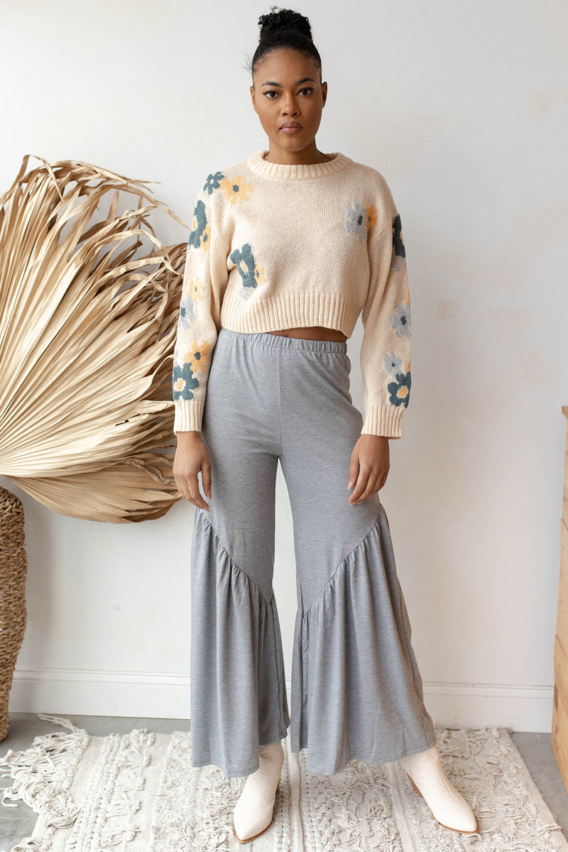 mode, solid shirring pants