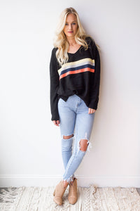 mode, living color striped sweater