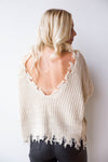 mode, reversible distressed sweater
