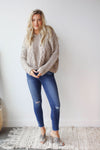 mode, chunky cable cropped hoodie