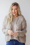 mode, chunky cable cropped hoodie