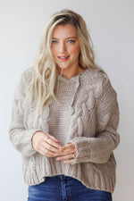 mode, chunky cable cropped hoodie