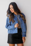 mode, raw edge denim jacket