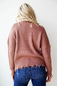 mode, rough edges sweater