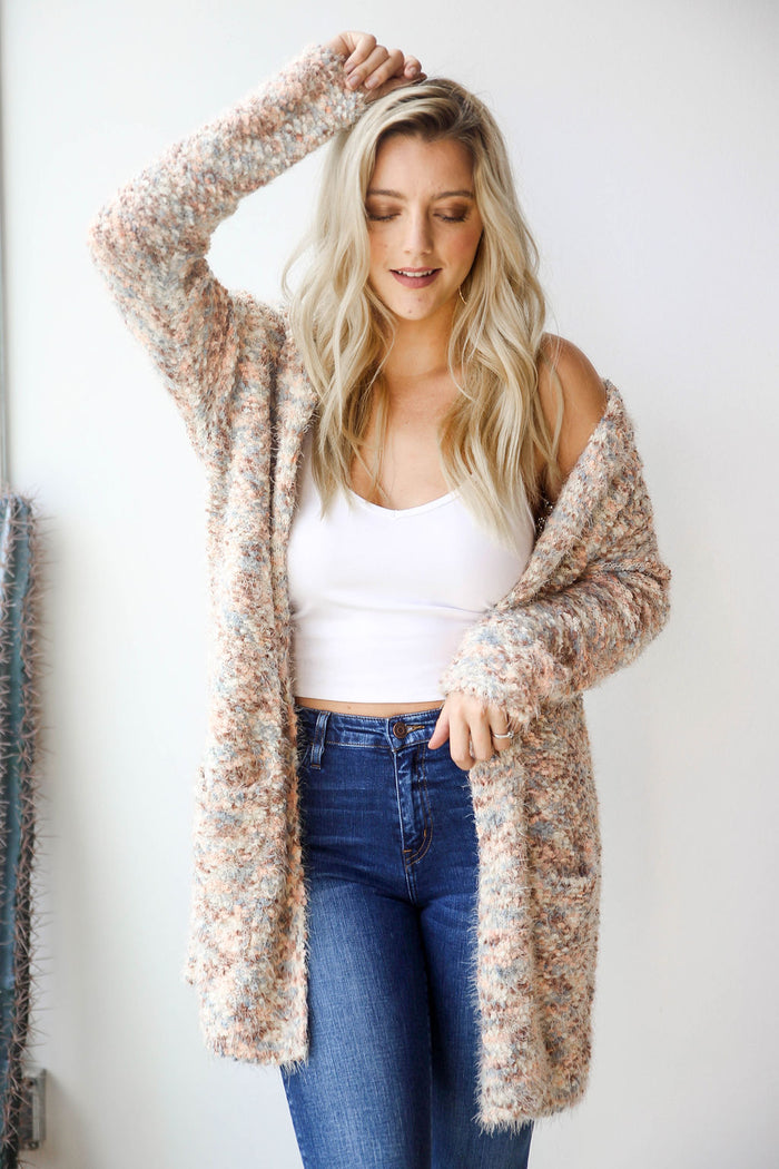 mode, multi pop cardigan