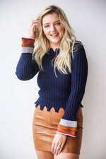 mode, jagged edges sweater