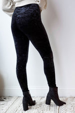mode, high waist velvet crush leggings