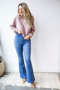 mode, flower power high waist flares