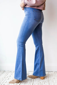 mode, flower power high waist flares