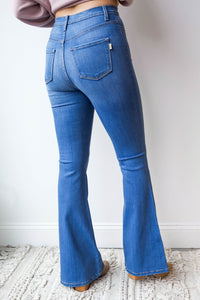 mode, flower power high waist flares
