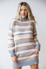 mode, so lost striped sweater dress