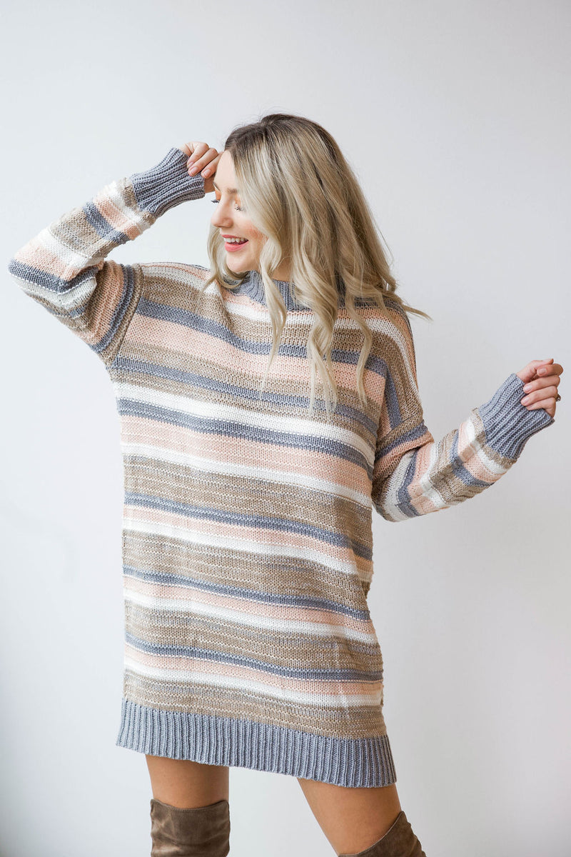 mode, so lost striped sweater dress