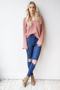 mode, high rise distressed skinny