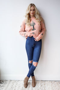 mode, high rise distressed skinny