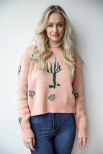 mode, fuzzy cactus sweater