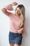 mode, fuzzy twist back sweater