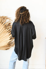 mode, satin boxy tunic top