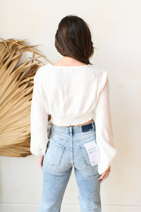 mode, v neck lantern sleeve blouse