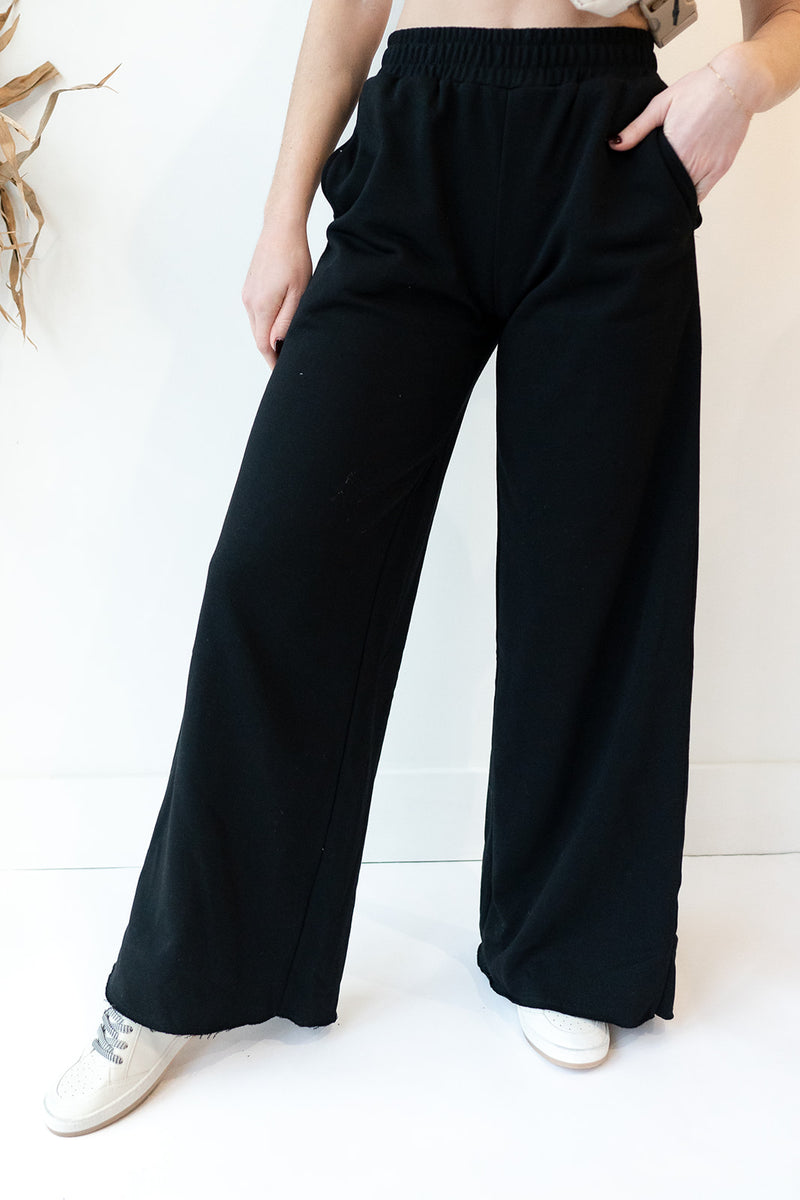 mode, wide leg sweat pants