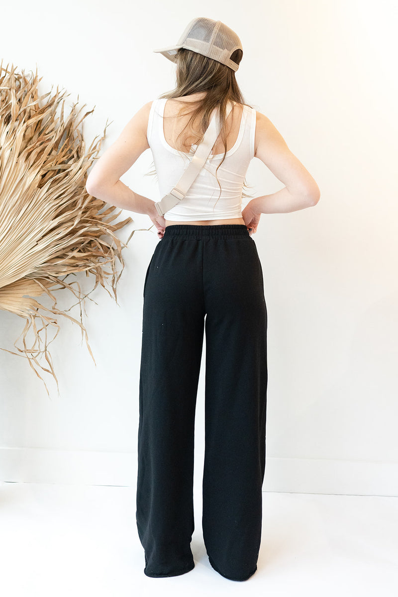 mode, wide leg sweat pants