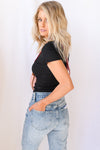 scoop neck cap sleeve top