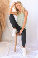 mode, calista marble foil high waist leggings