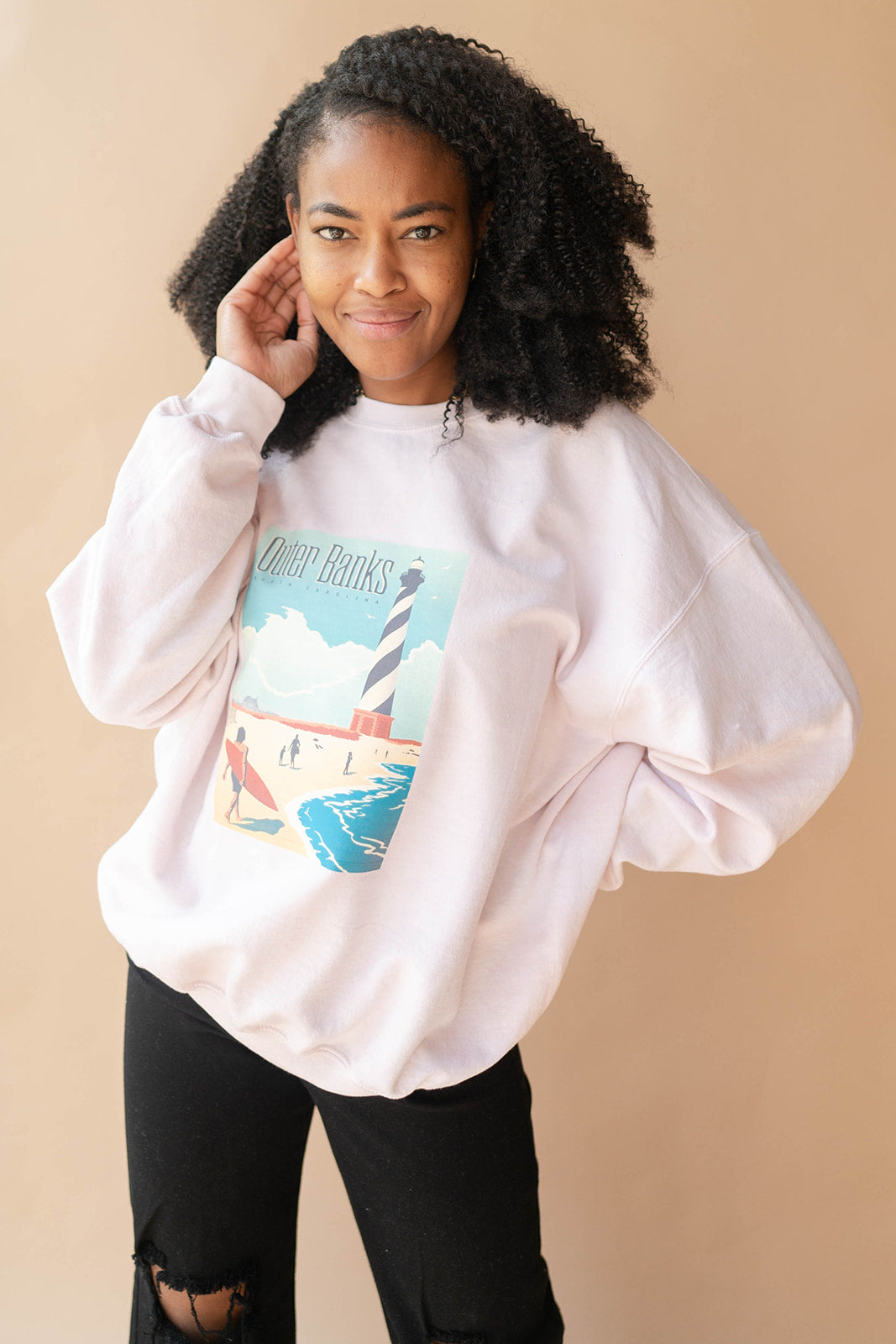 mode, outer banks sweater