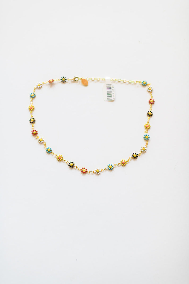 mode, daisy multicolor choker