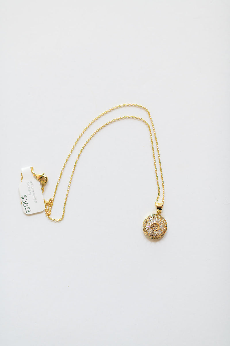 mode, antique crystal necklace