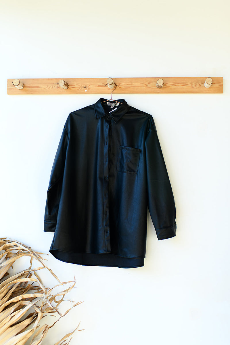 bad to the bone oversize leather jacket