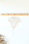 mode, ribbed open back tie top