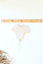 mode, ribbed open back tie top