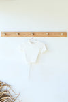 mode, ribbed open back tie top