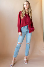 mode, slow down button blouse
