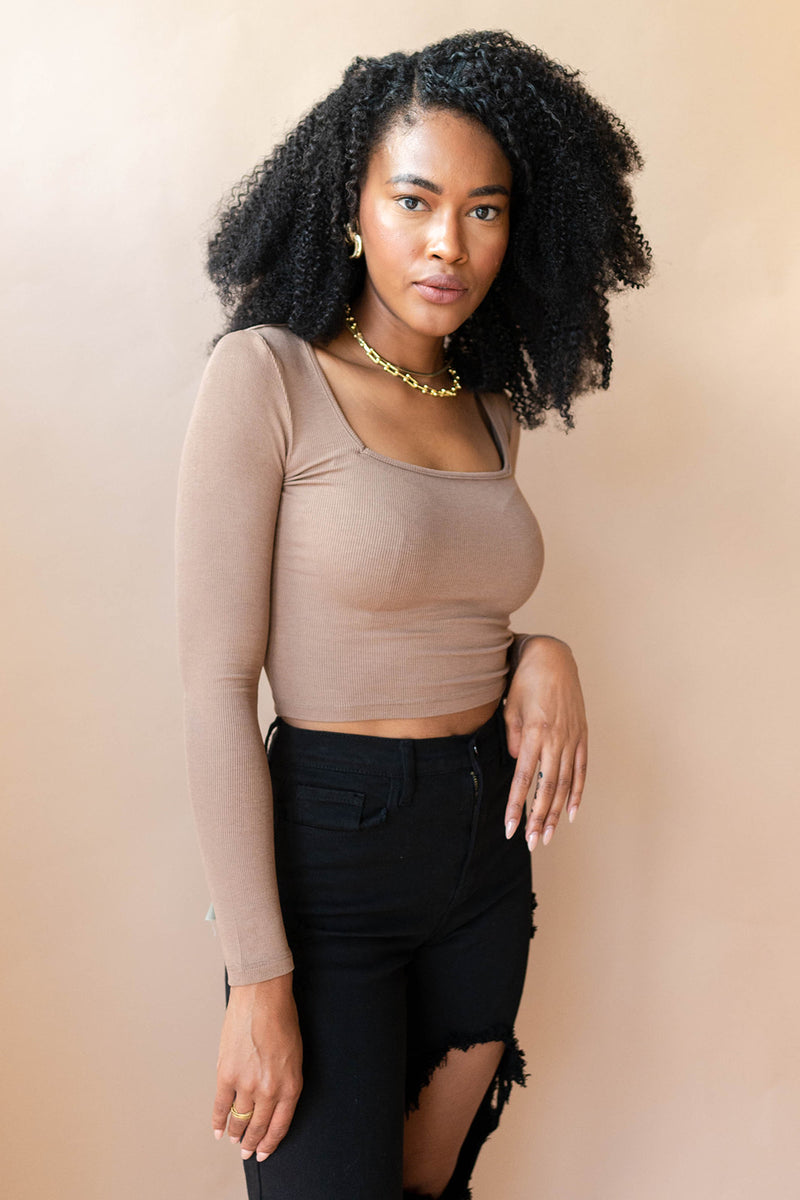 mode, savanna longsleeve crop top