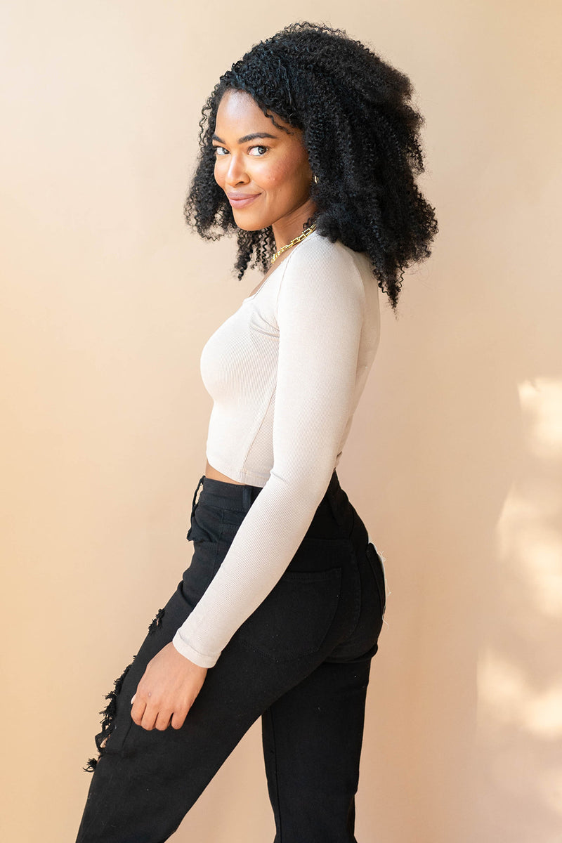 mode, savanna longsleeve crop top